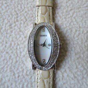 Ceres New York Ivory Leather Strap Watch NWOT